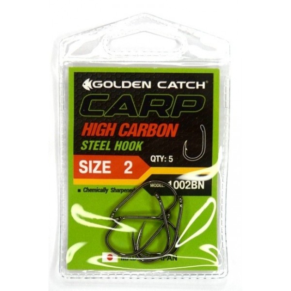 Крючки рыбацкие, GC Carp 1002, 5шт/уп, цвет BN, размер №2